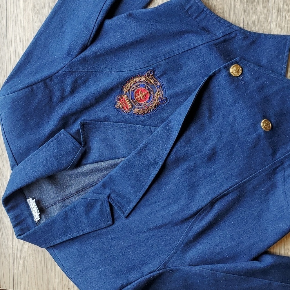 Kansai Yamamoto Vintage Royal Kansai Journey Cropped Denim Jean Jacket 10